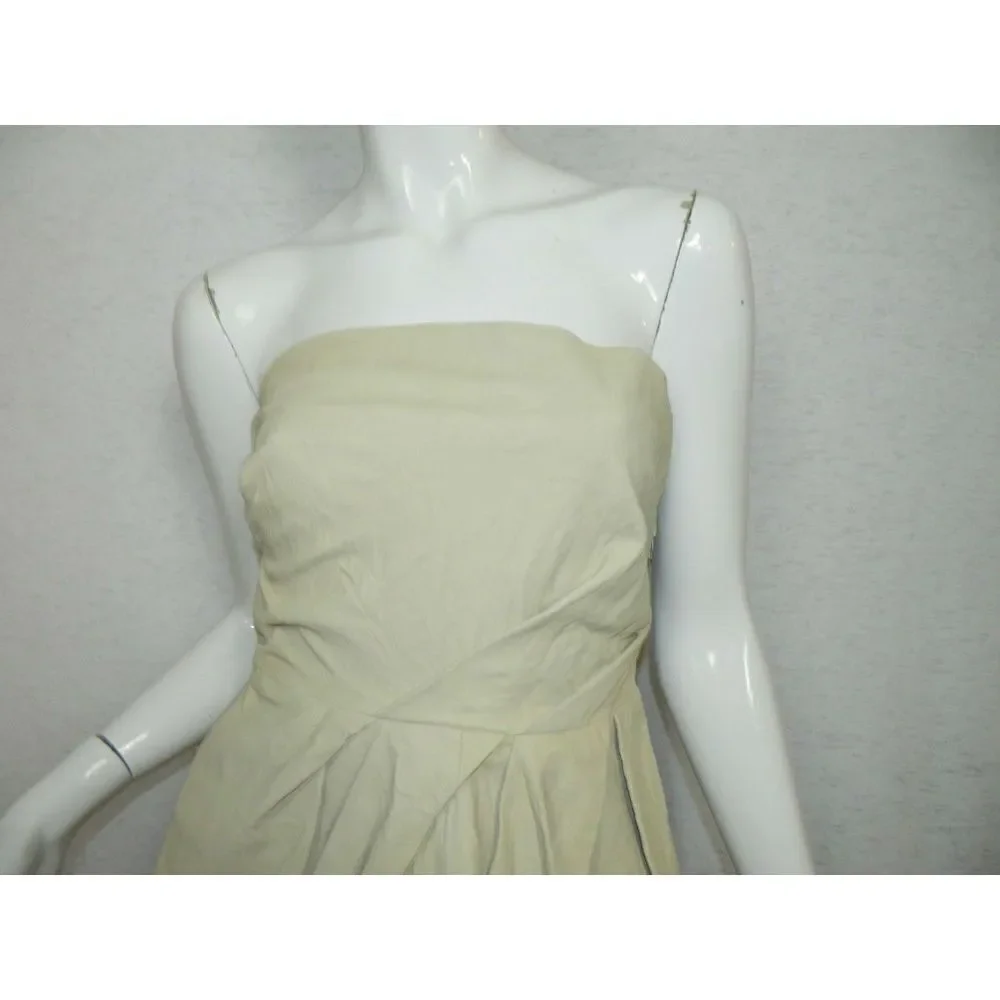 ‎Grai Leather Dress Beige Nude Size Small